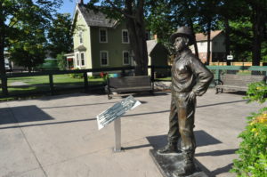 Norman Bethune's statue outside his birthplace.